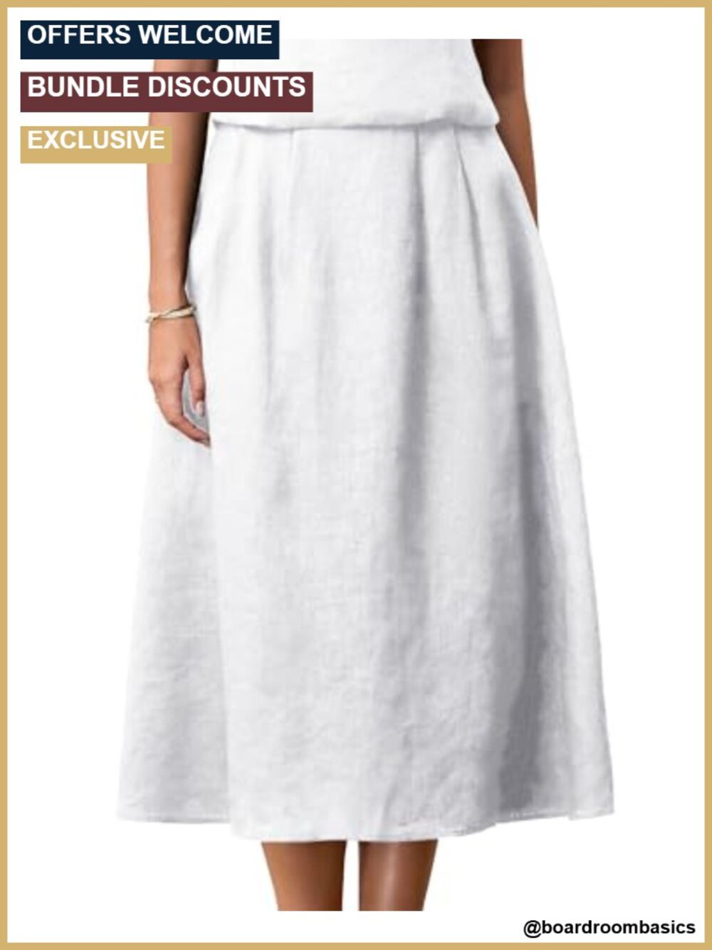 Women's 100% Linen A-Line Maxi Skirt with Cotton Lining